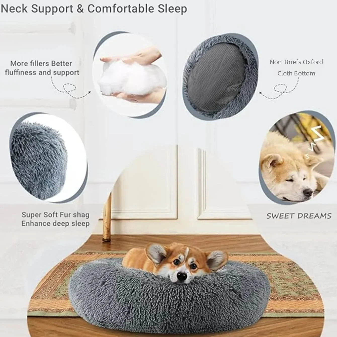 Lit Rond Cocon Apaisant ZenPaw™ - Grand Format Sommeil Serein